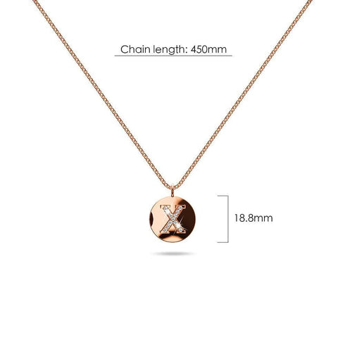 Solid 925 Sterling Silver Initial Alphabet Personalised Disc Necklace
